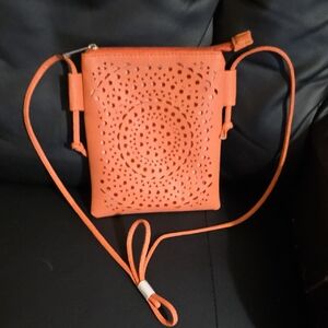 Orange Crossbody Bag with Cutout Design